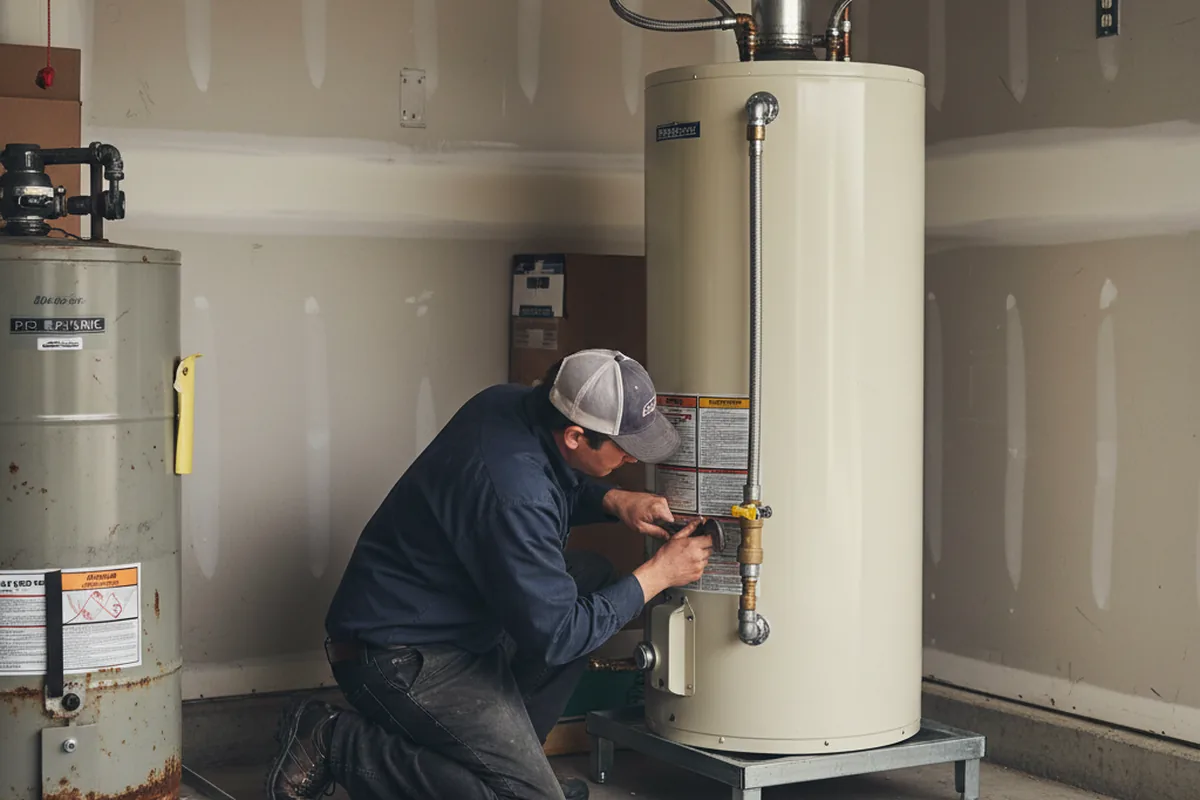 Water heater and shutoff valve replacement in Avon